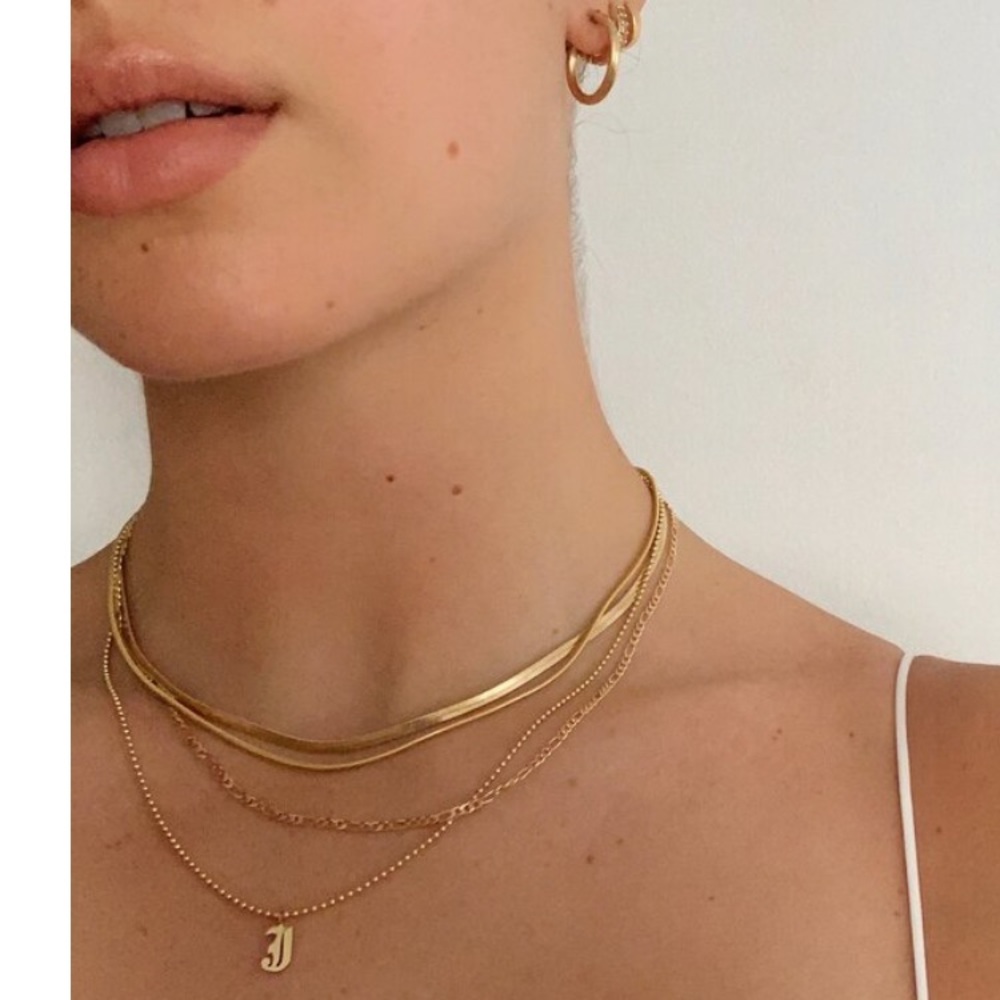 14k gold filled herringbone necklace